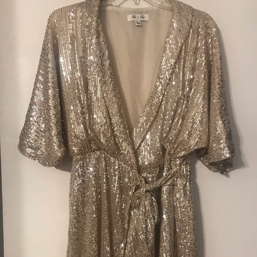 Cream/Silver Sequin Romper